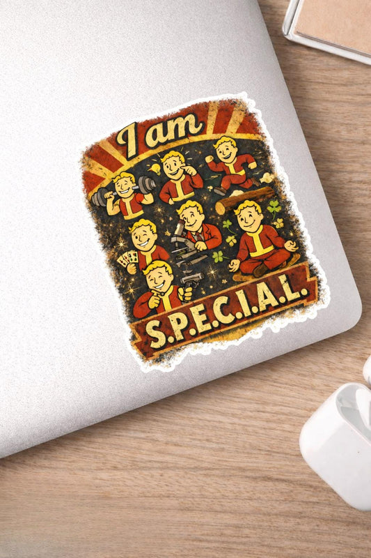 I Am S.P.E.C.I.A.L Sticker | Retro 50s Cartoon Vinyl Sticker | Atomic Humor Laptop Decal | Vintage Inspired Art