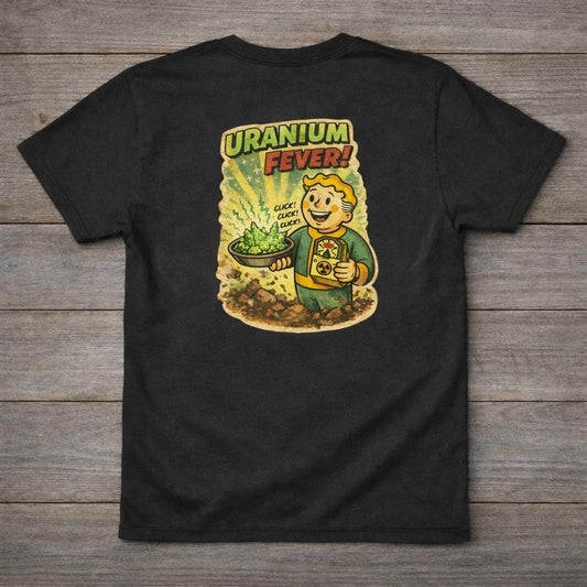 Uranium Fever Retro T Shirt | Vintage 50s Atomic Age Cartoon Graphic Tee | Retro Nuclear Art Shirt